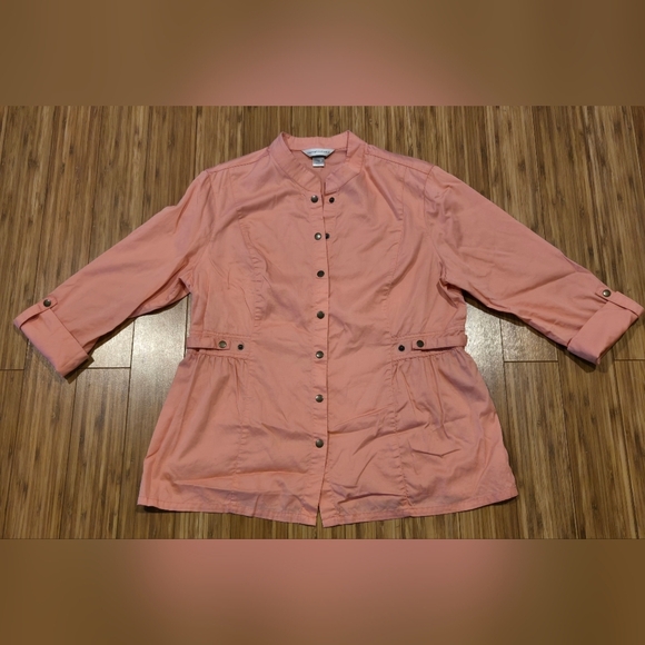 NWOT Christopher & Banks Pink Button-Up Jacket - Picture 1 of 8